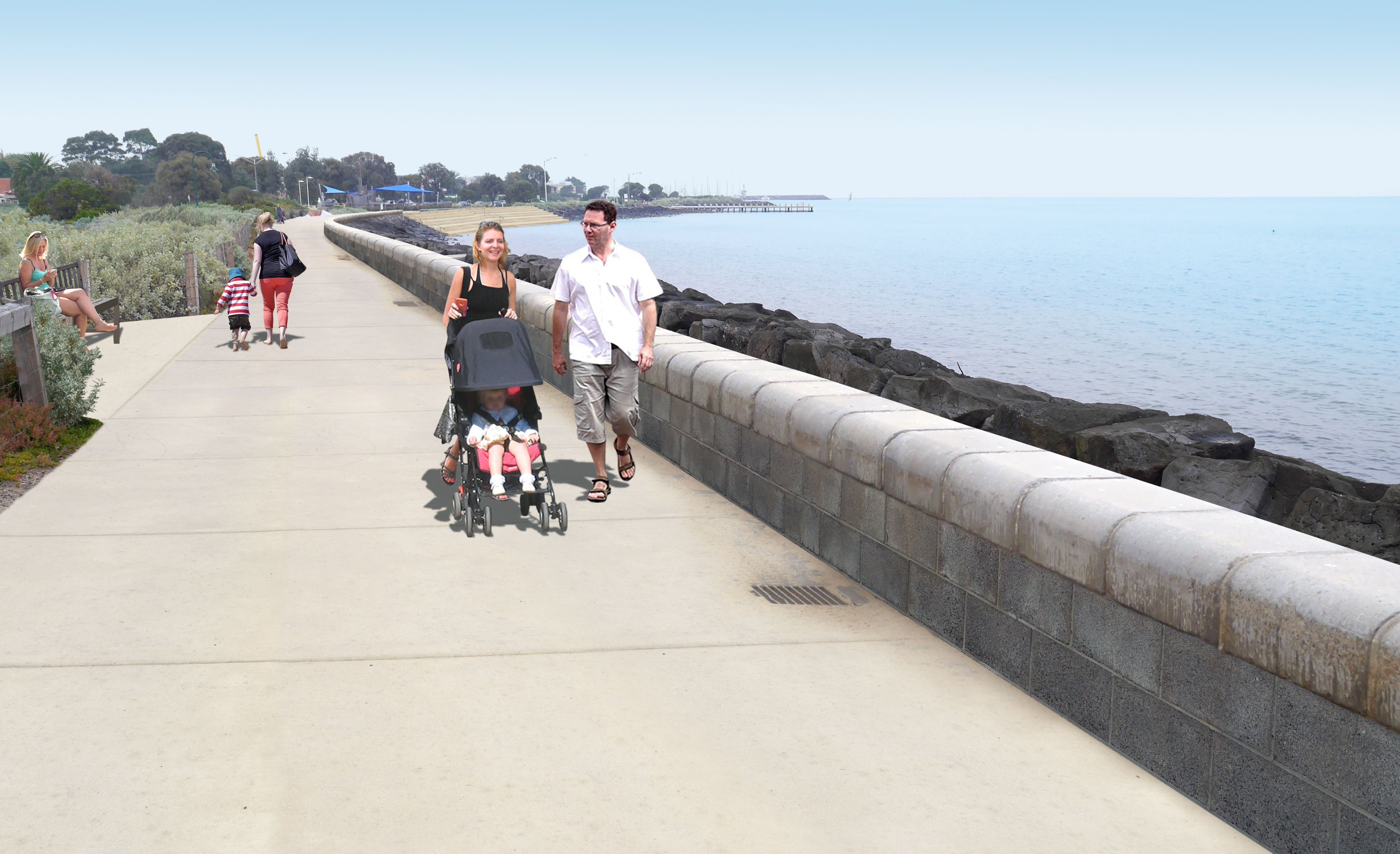 North Road Foreshore Promenade - after: North Road Foreshore Promenade - after