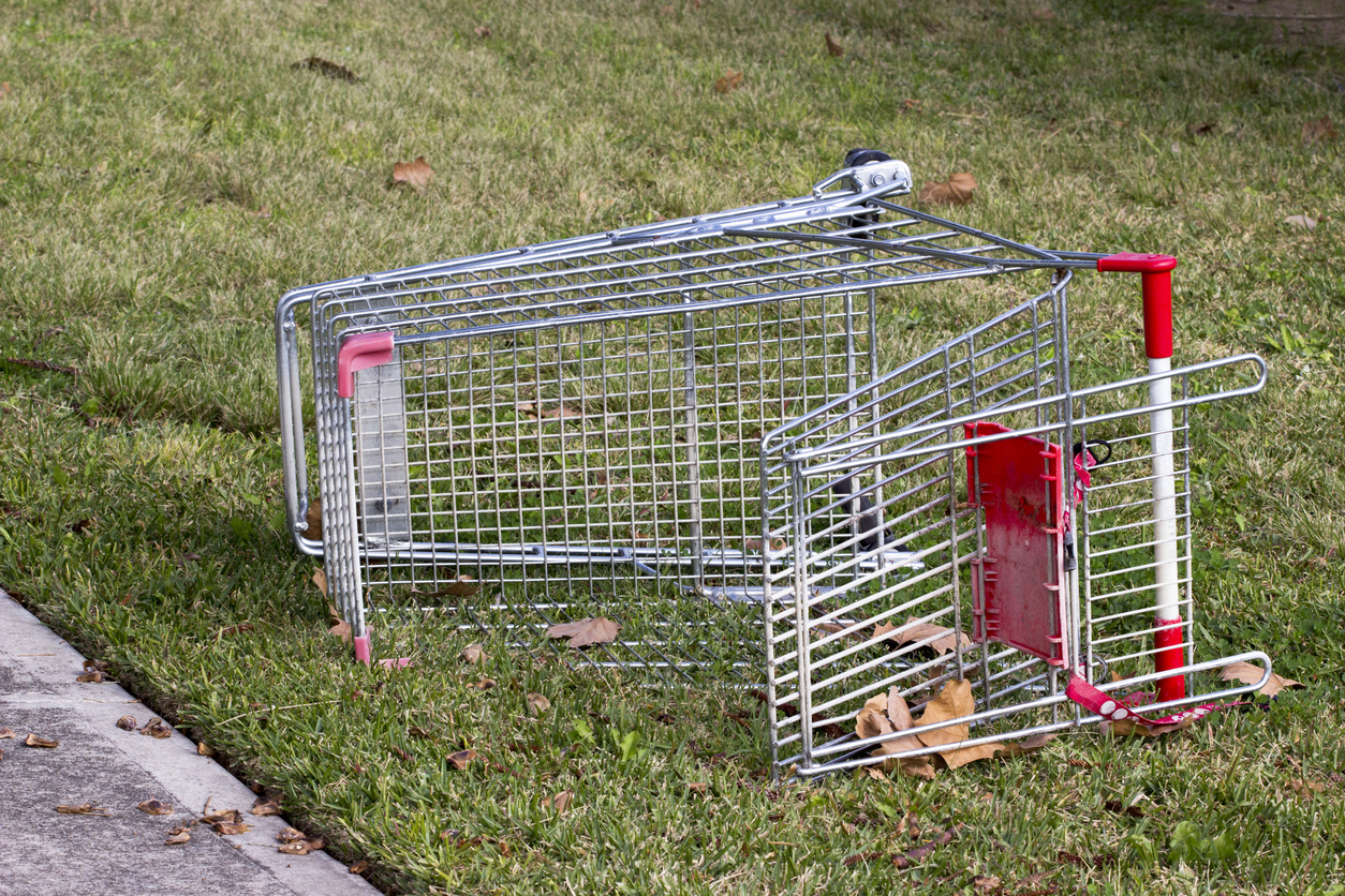 dumped shopping trolley