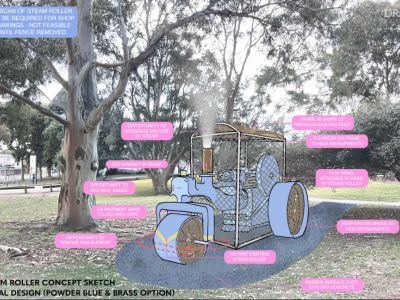 Steamroller at Cheltenham Recreation Reserve